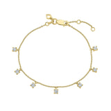 Diamonfire | Four Claw Gold Plated Station Bracelet