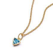 Daisy London | Blue Topaz December Birthstone Charm Necklace