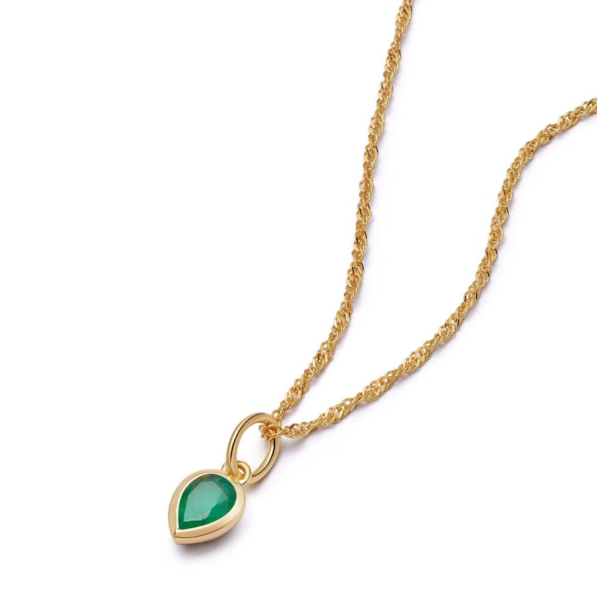 Daisy London |  Emerald May Birthstone Charm Necklace