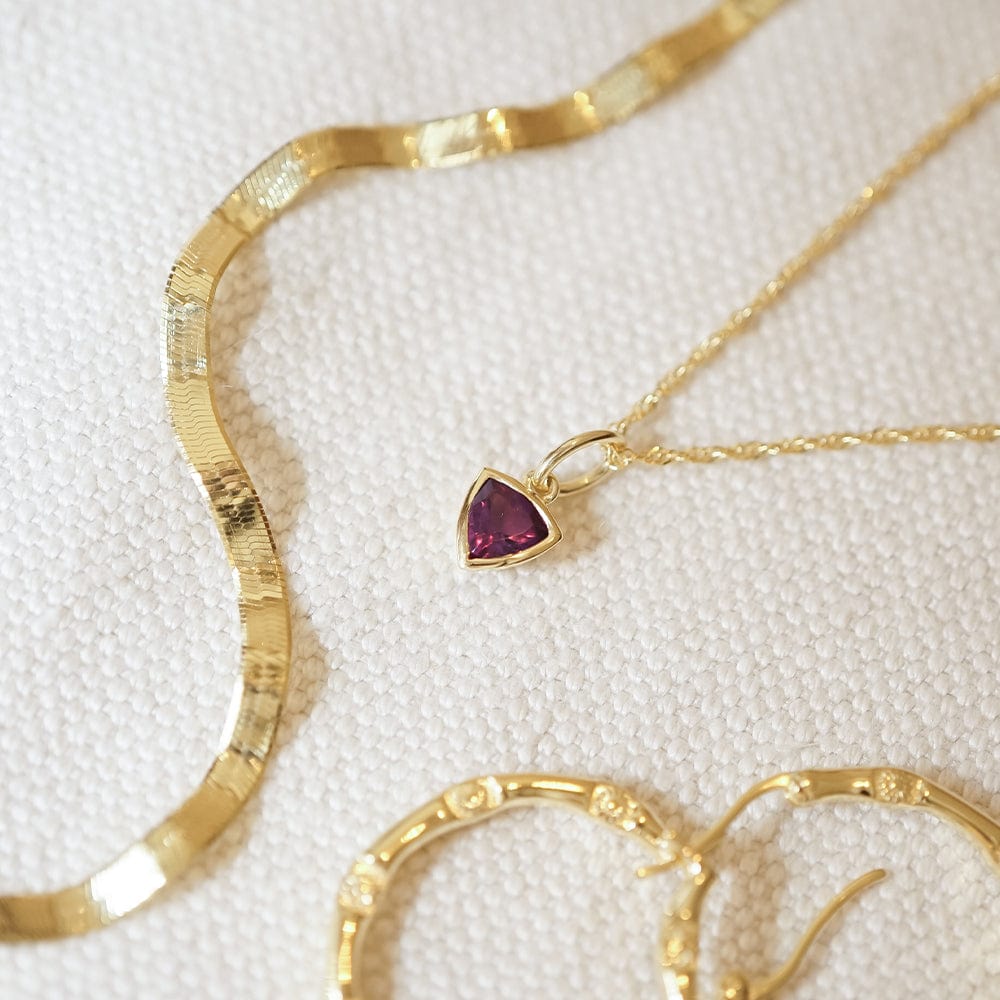 Daisy London |  Amethyst February Birthstone Charm Necklace