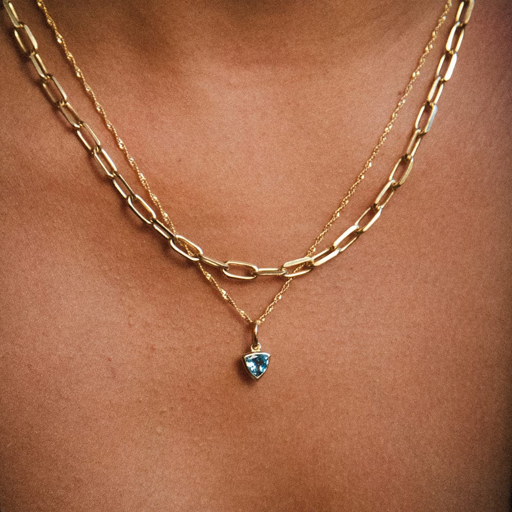 Daisy London | Blue Topaz December Birthstone Charm Necklace