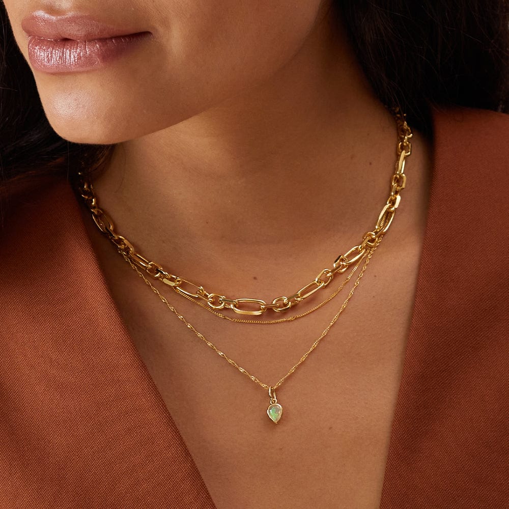 Daisy London | Opal October Birthstone Charm Necklace
