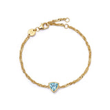 Daisy London | Blue Topaz December Birthstone Charm Bracelet
