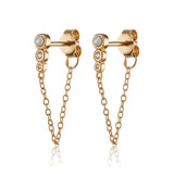 Scream Pretty | Hannah Martin Chained Pearl Gold Plate Earrings