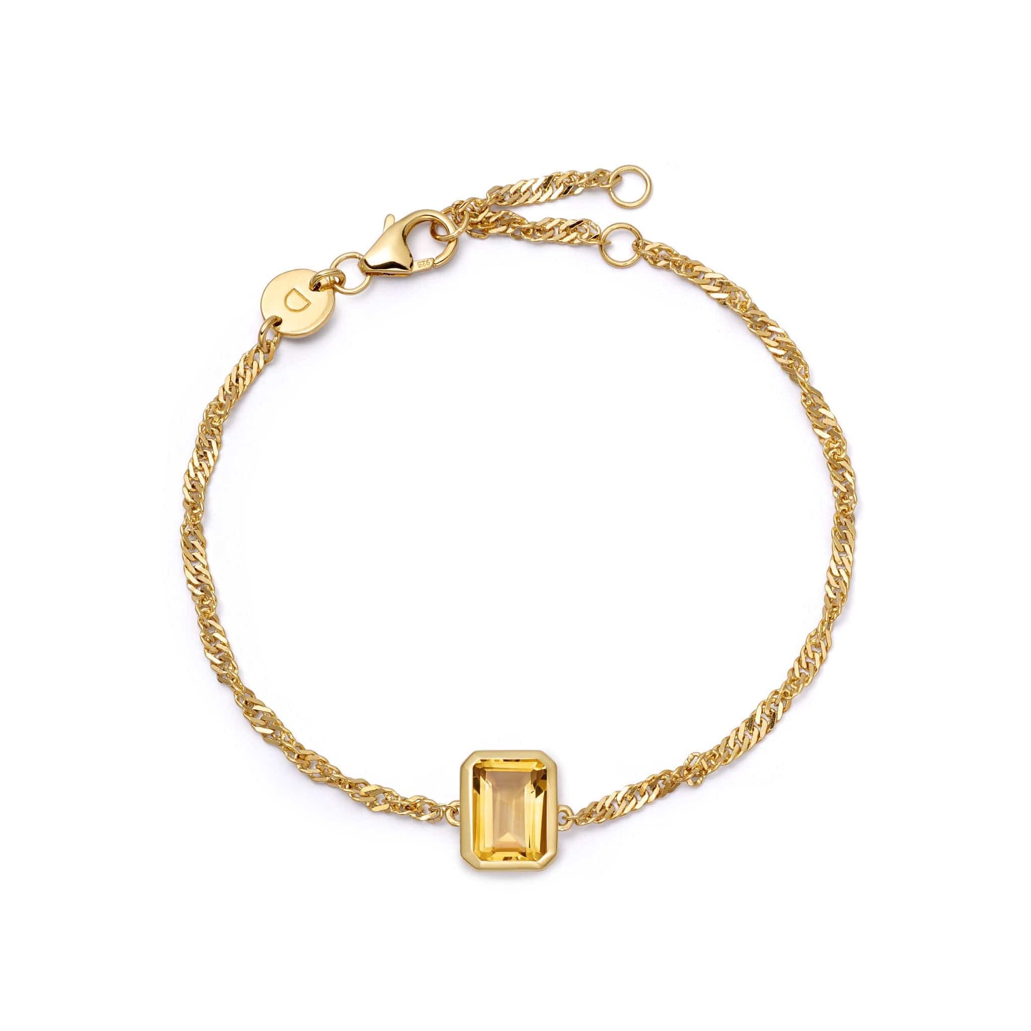 Daisy London | Citrine November Birthstone Charm Bracelet