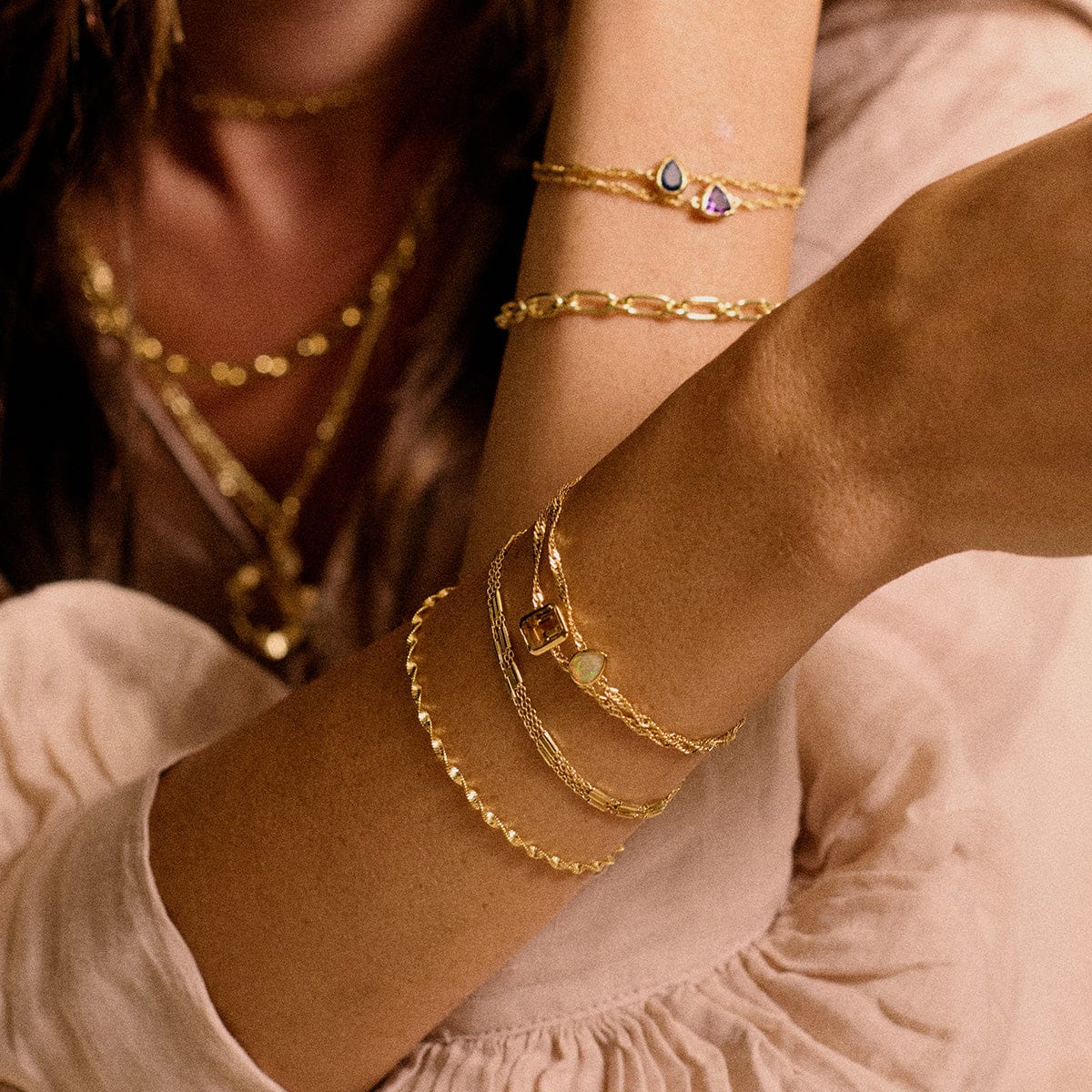 Daisy London | Citrine November Birthstone Charm Bracelet