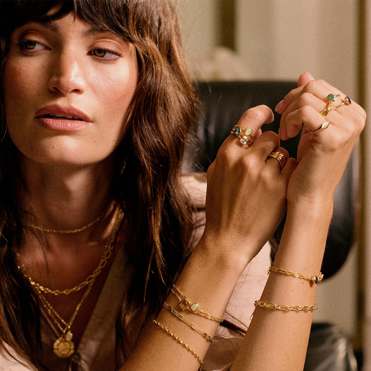Daisy London | Citrine November Birthstone Charm Bracelet