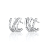 Scream Pretty | Crossed illusion Silver Stud Earrings