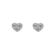 Penmans | Heart Studs with Cubic Zirconia