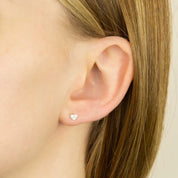 Penmans | Heart Studs with Cubic Zirconia