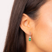 Diamonfire | Bezel & Teardrop Emerald Green Earrings