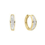 Diamonfire | Channel Set Gold Plated Baguette Hoops
