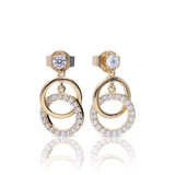 Diamonfire | Interlinked Plain & Zirconia Drop Earrings