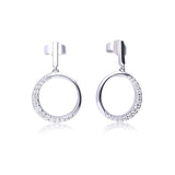 Diamonfire | Half Pave Open Circle Earrings