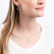 Diamonfire | Half Pave Open Circle Necklace