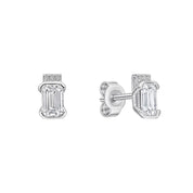 Diamonfire | Emerald Cut Half bezel Studs