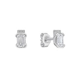 Diamonfire | Emerald Cut Half bezel Studs