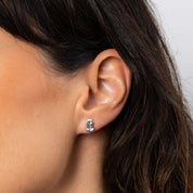 Diamonfire | Emerald Cut Half bezel Studs