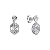 Diamonfire | Oval Halo Cut Drop Earrings