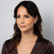 Diamonfire | Oval Halo Cut Drop Earrings