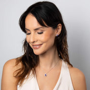 Diamonfire | Halo Teardrop Amethyst Zirconia Studs