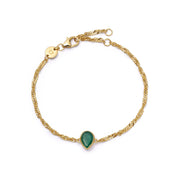 Daisy London | Emerald May Birthstone Bracelet - Gold plate