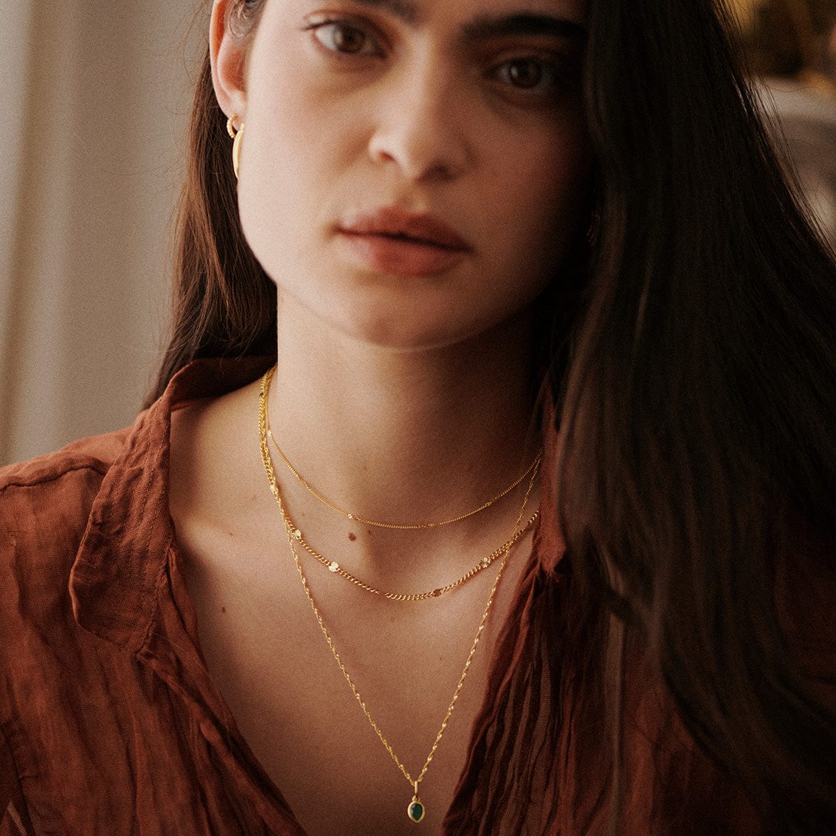 Daisy London |  Emerald May Birthstone Charm Necklace
