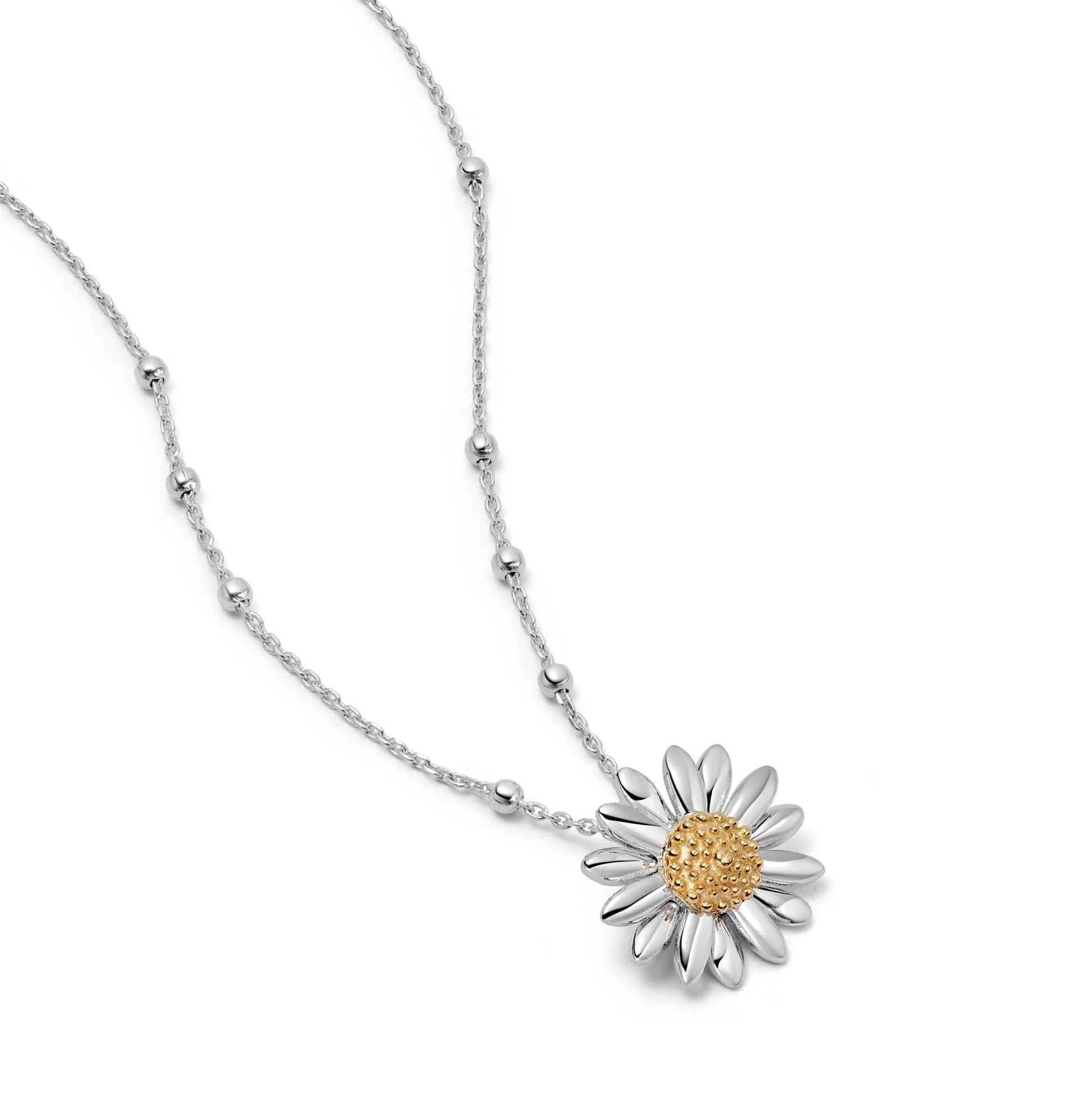 Daisy London |  Daisy 10mm Sterling Silver & 18ct Gold Plated Pendant Necklace