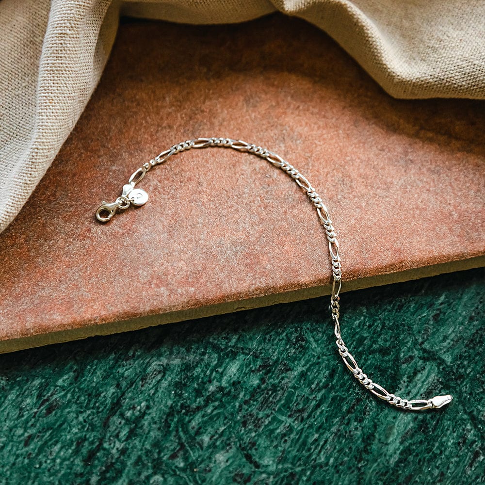 Daisy London | Fine Silver Figaro Chain Bracelet