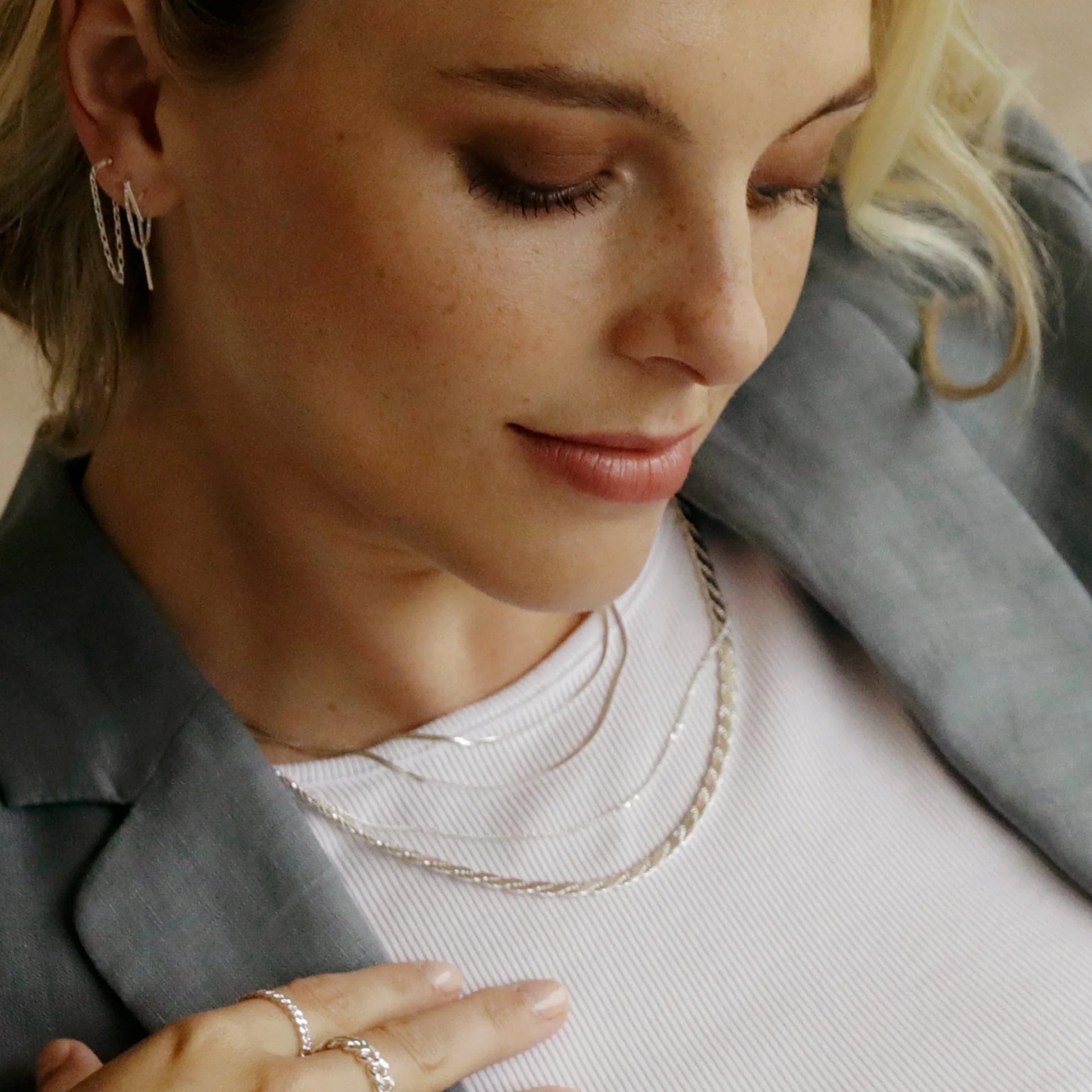 Daisy London |  ESTÉE LALONDE Parallel Silver Snake Chain