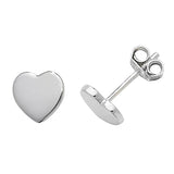 Penmans | Silver Flat heart Stud Earrings