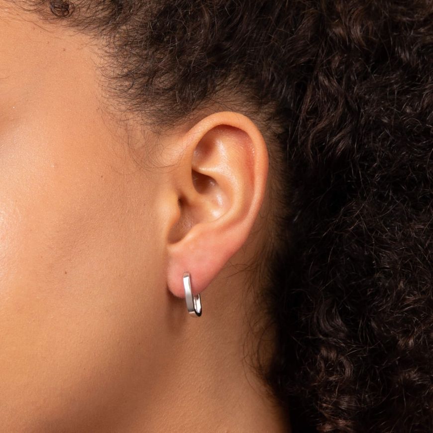 Penmans |  9ct White Gold U shaped Earrings