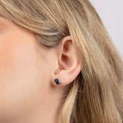 Penmans |  9ct White Gold Blue Topaz stud Earrings