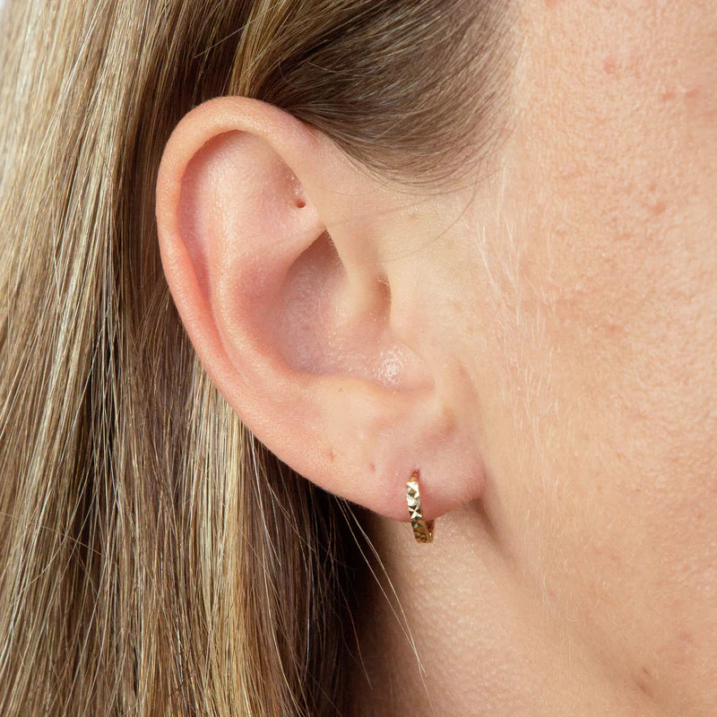 Penmans |  9ct Yellow Gold diamond cut hoop Earrings