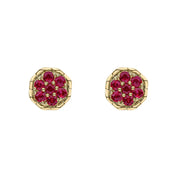 Penmans | Seven Stone Ruby Cluster Earrings