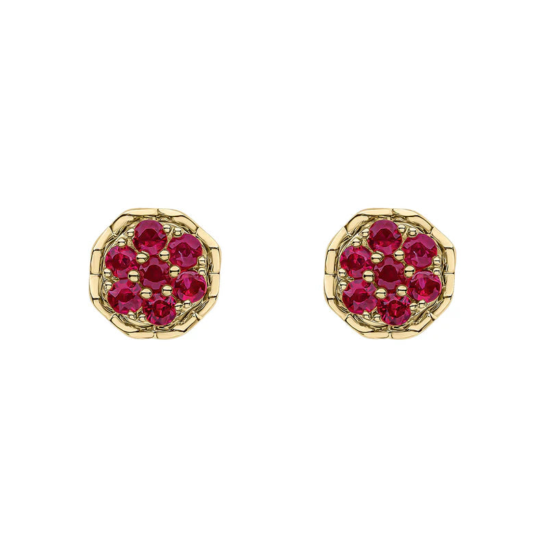 Penmans | Seven Stone Ruby Cluster Earrings