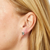 Penmans | Elongated Octagon Aquamarine Studs