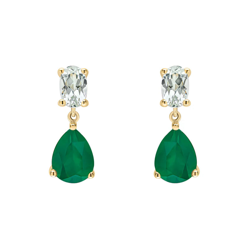 Penmans | Toi et Moi Amethyst & Onyx Drop Earrings