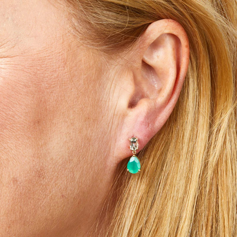 Penmans | Toi et Moi Amethyst & Onyx Drop Earrings