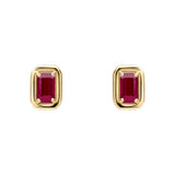 Penmans | Chunky Border Gold & Ruby Studs
