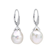 Penmans | Oversized Baroque Pearl & Topaz Earrings