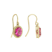 Penmans | Oval Cut Pink Topaz Drop Earrings