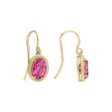 Penmans | Oval Cut Pink Topaz Drop Earrings
