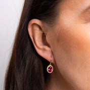 Penmans | Oval Cut Pink Topaz Drop Earrings