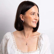 Penmans | Toi et Moi Quartz & Amethyst Drop Earrings