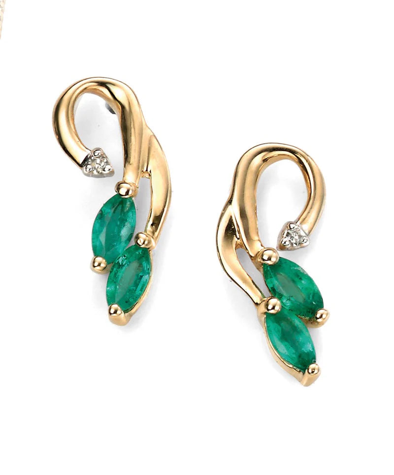 Penmans | Vine Style Earrings with Emeralds
