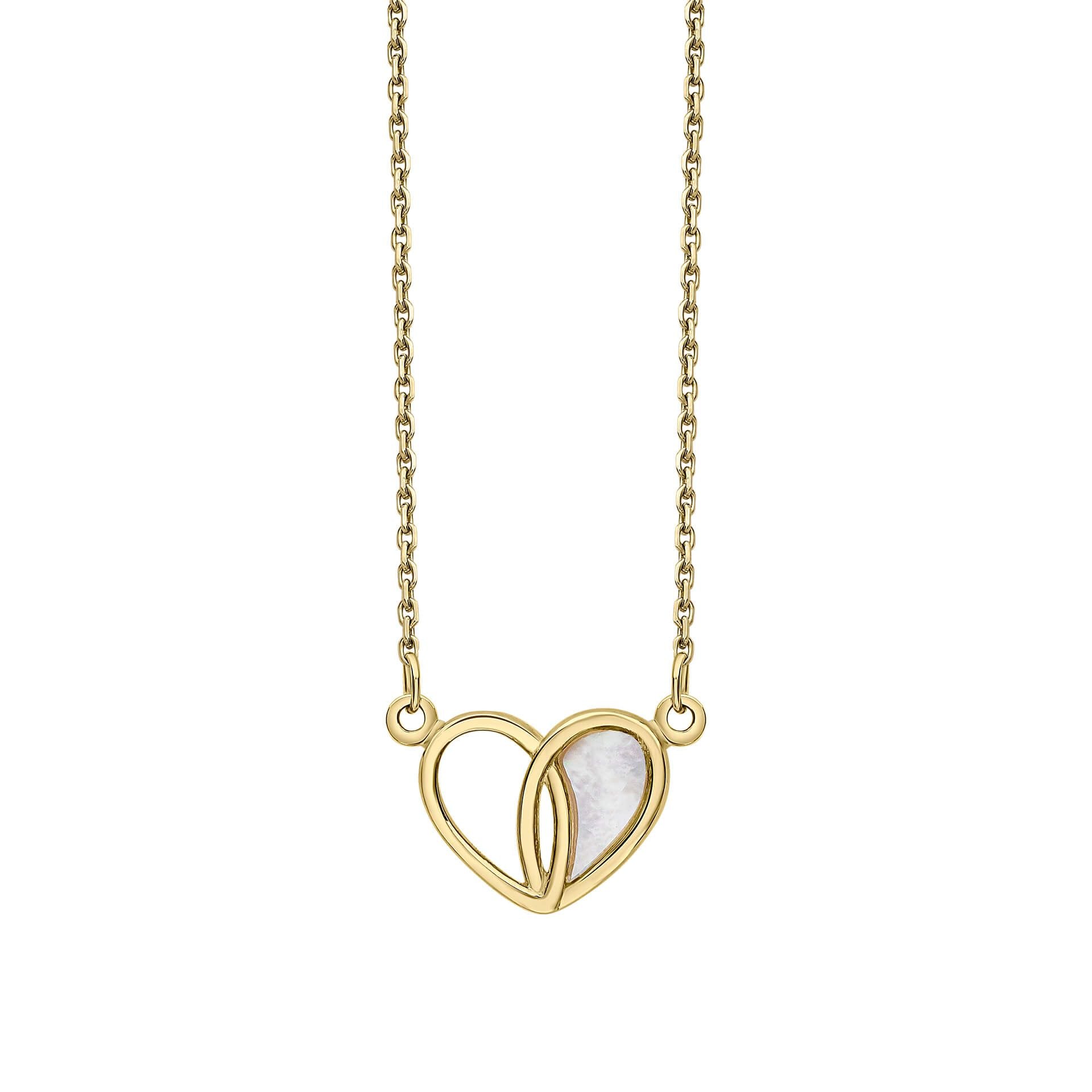 Penmans | 9ct Yellow Gold & Mother of Pearl Heart Necklace