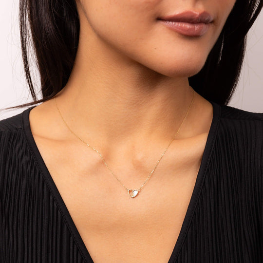 Penmans |  9ct Yellow Gold & Mother of Pearl Heart Necklace