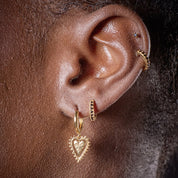 Scream Pretty | Black Heart Charm Hoop Earrings