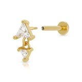 Scream Pretty |  Diamond Drop Single Flat Back Stud